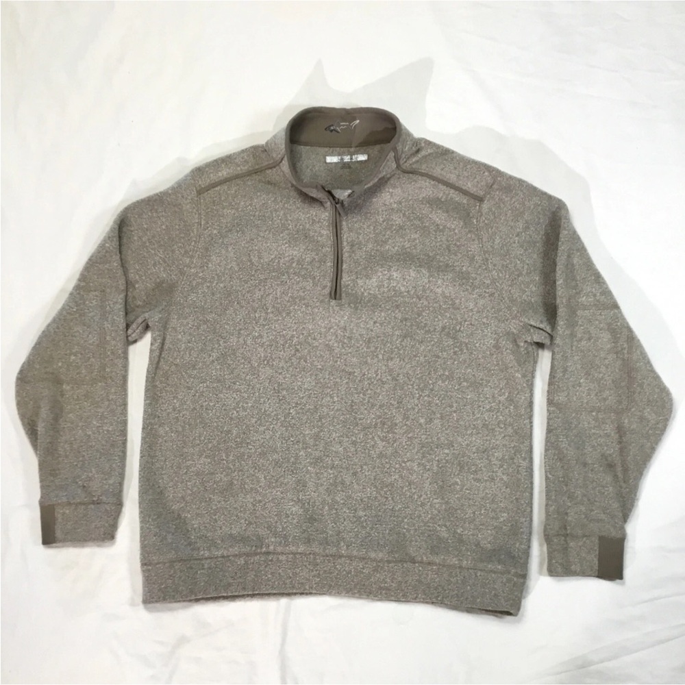 Greg Norman 1/4 Zip Pullover Mens Medium Long Sleeve Soft Thin Sweater Beige